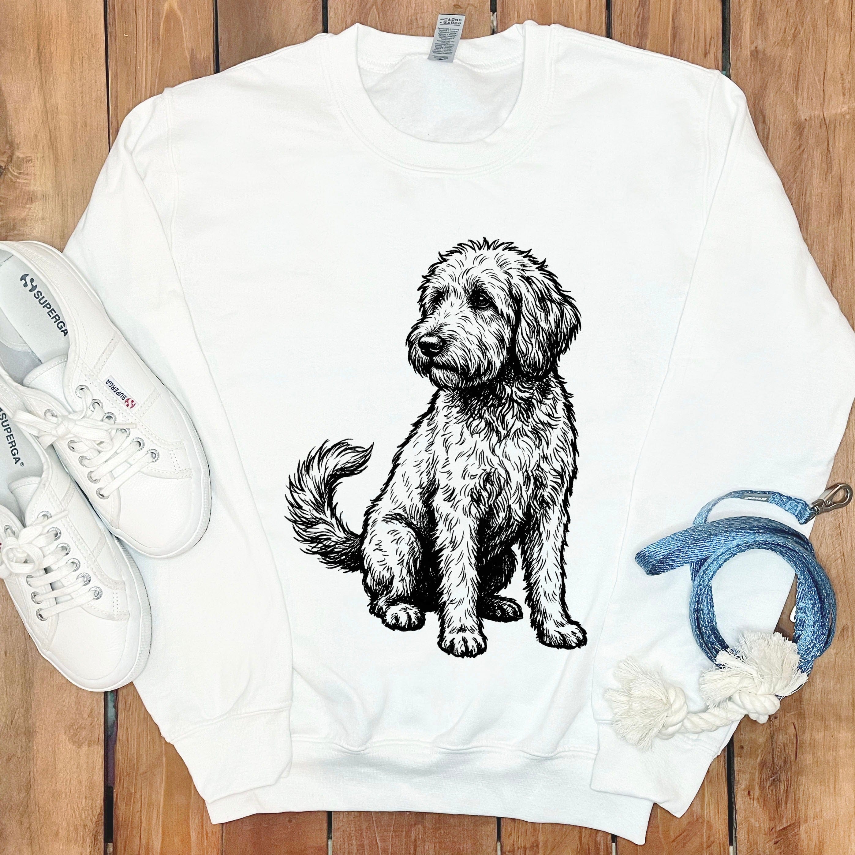 Standing Doodle Sweatshirt in White / S by Puppy Jo