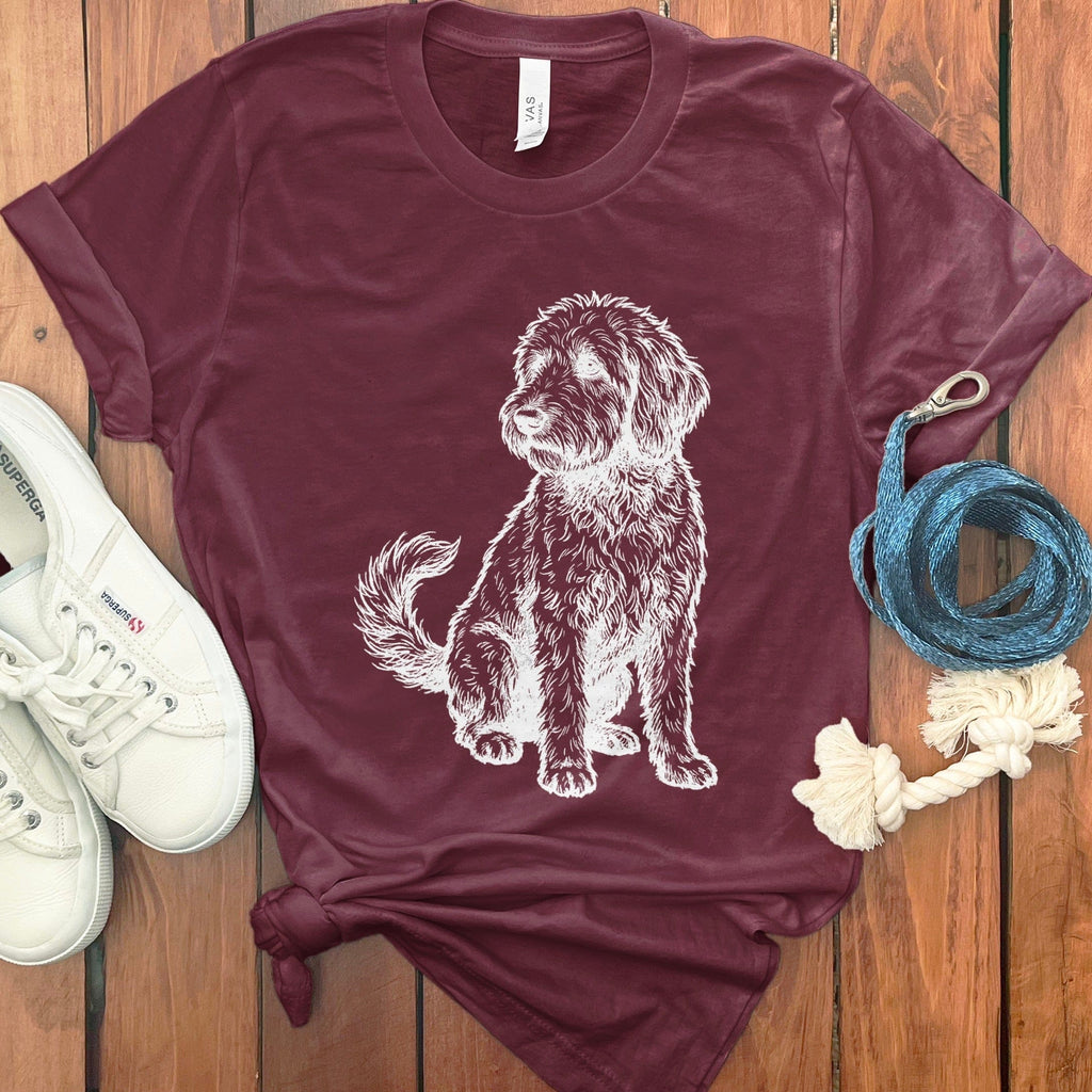 Standing Doodle T-Shirt in Maroon / S by Puppy Jo