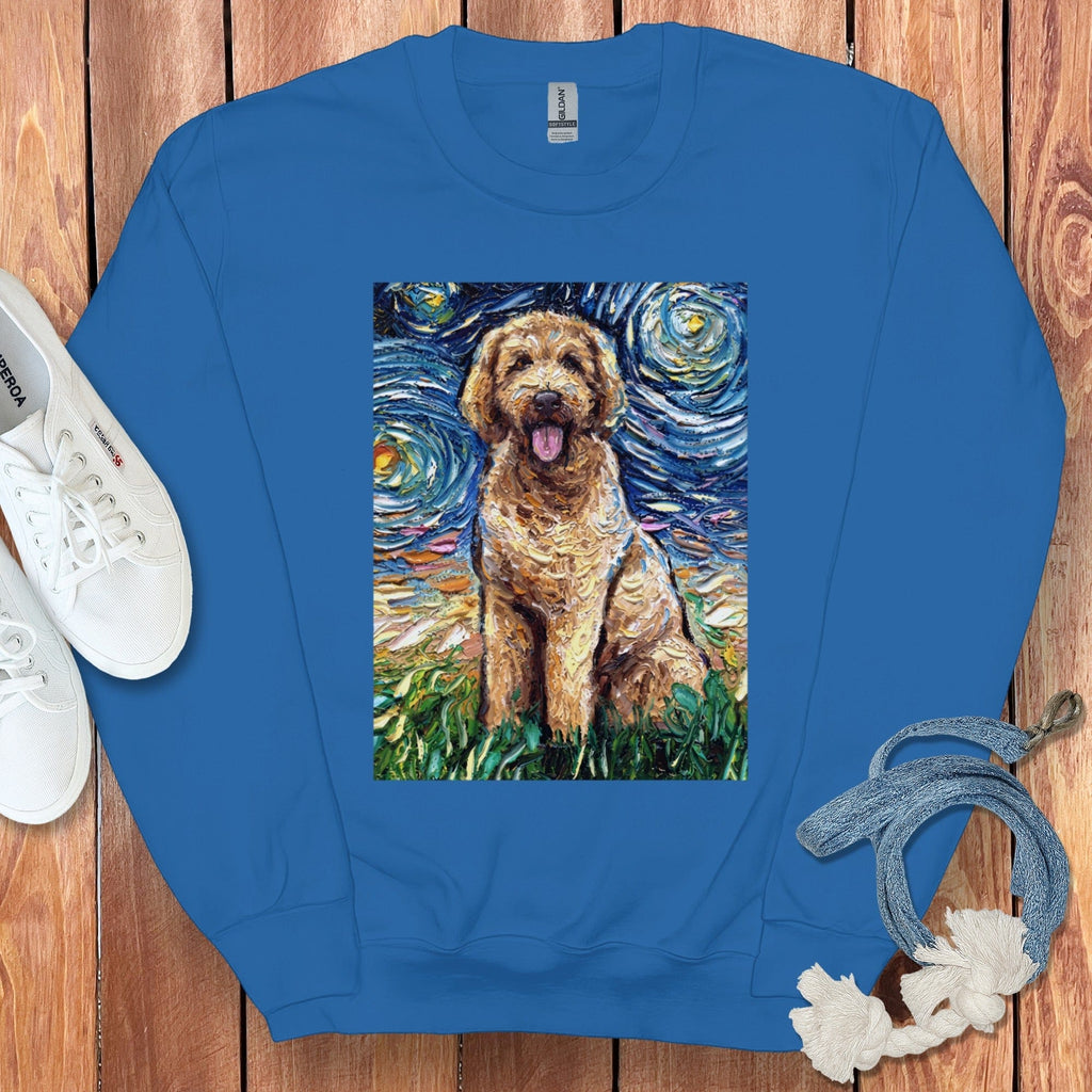 Starry Night Goldendoodle Sweatshirt in Royal / S by Puppy Jo