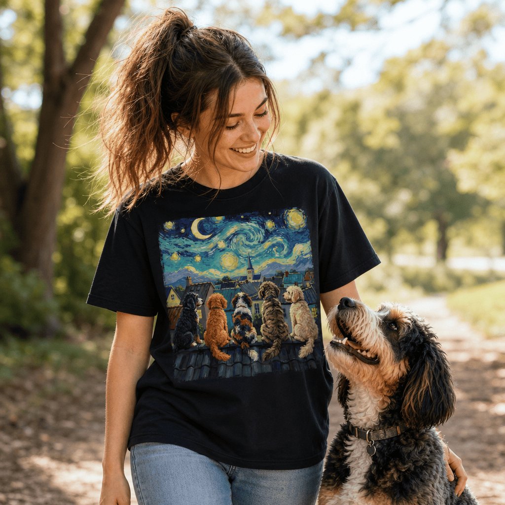 Starry Night With Doodles T-Shirt in by Puppy Jo