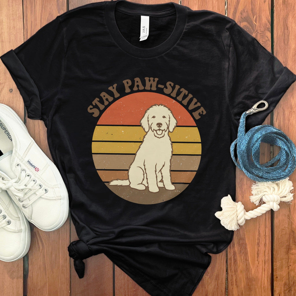 Stay Paw-Sitive T-Shirt in Black / S by Puppy Jo