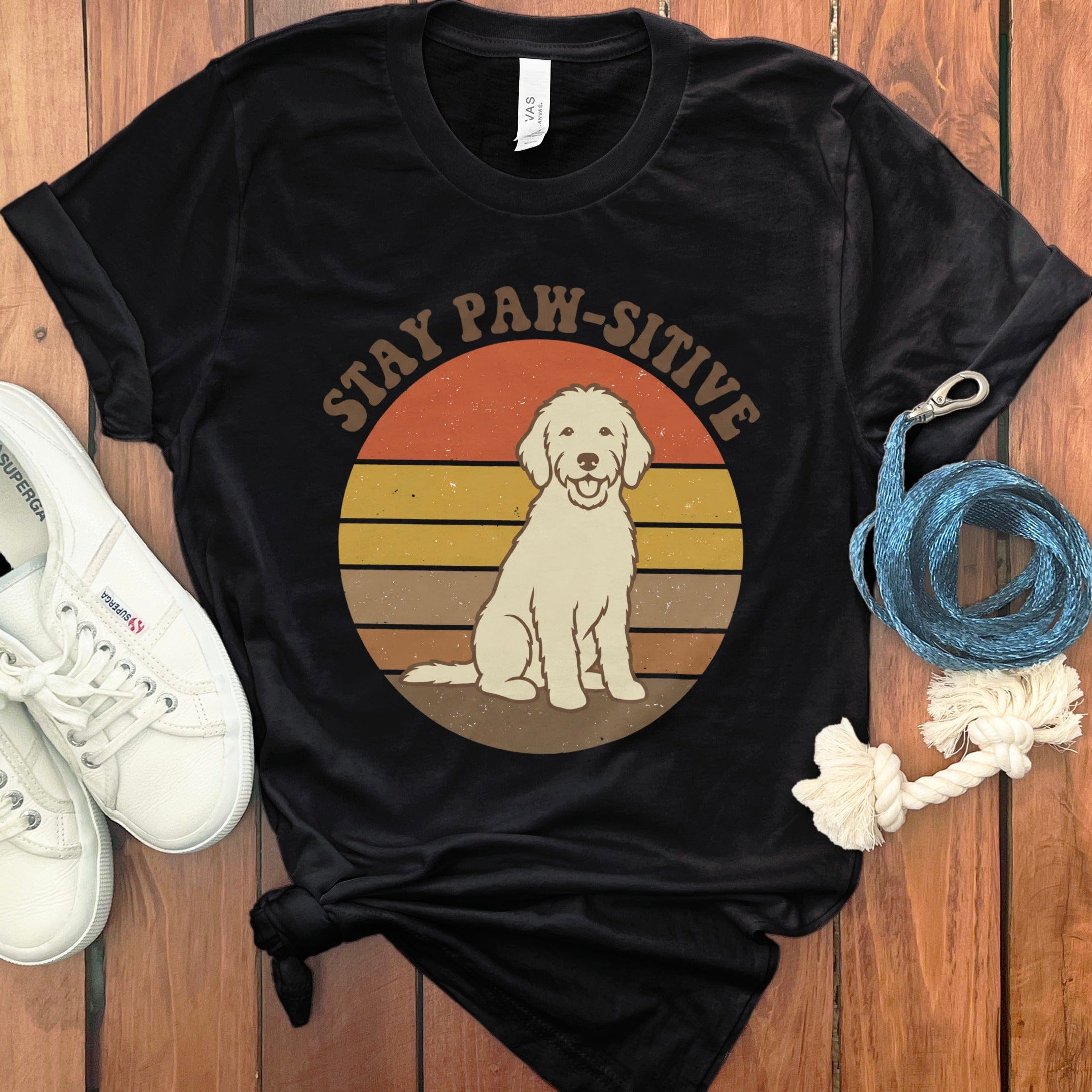 Stay Paw-Sitive T-Shirt in Black / S by Puppy Jo