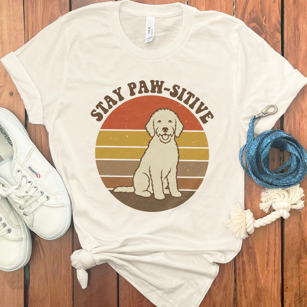 Stay Paw-Sitive T-Shirt in Natural / S by Puppy Jo