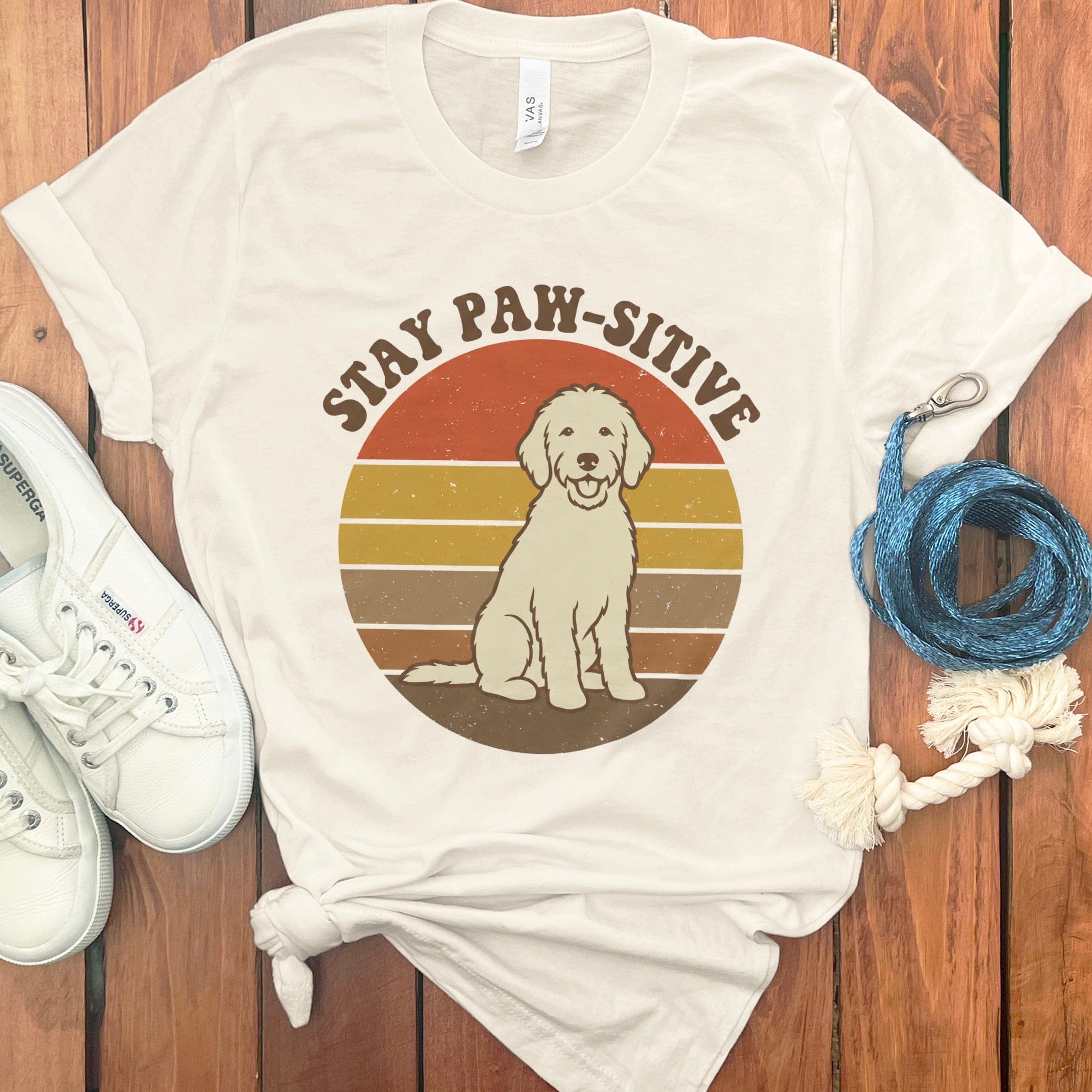 Stay Paw-Sitive T-Shirt in Natural / S by Puppy Jo