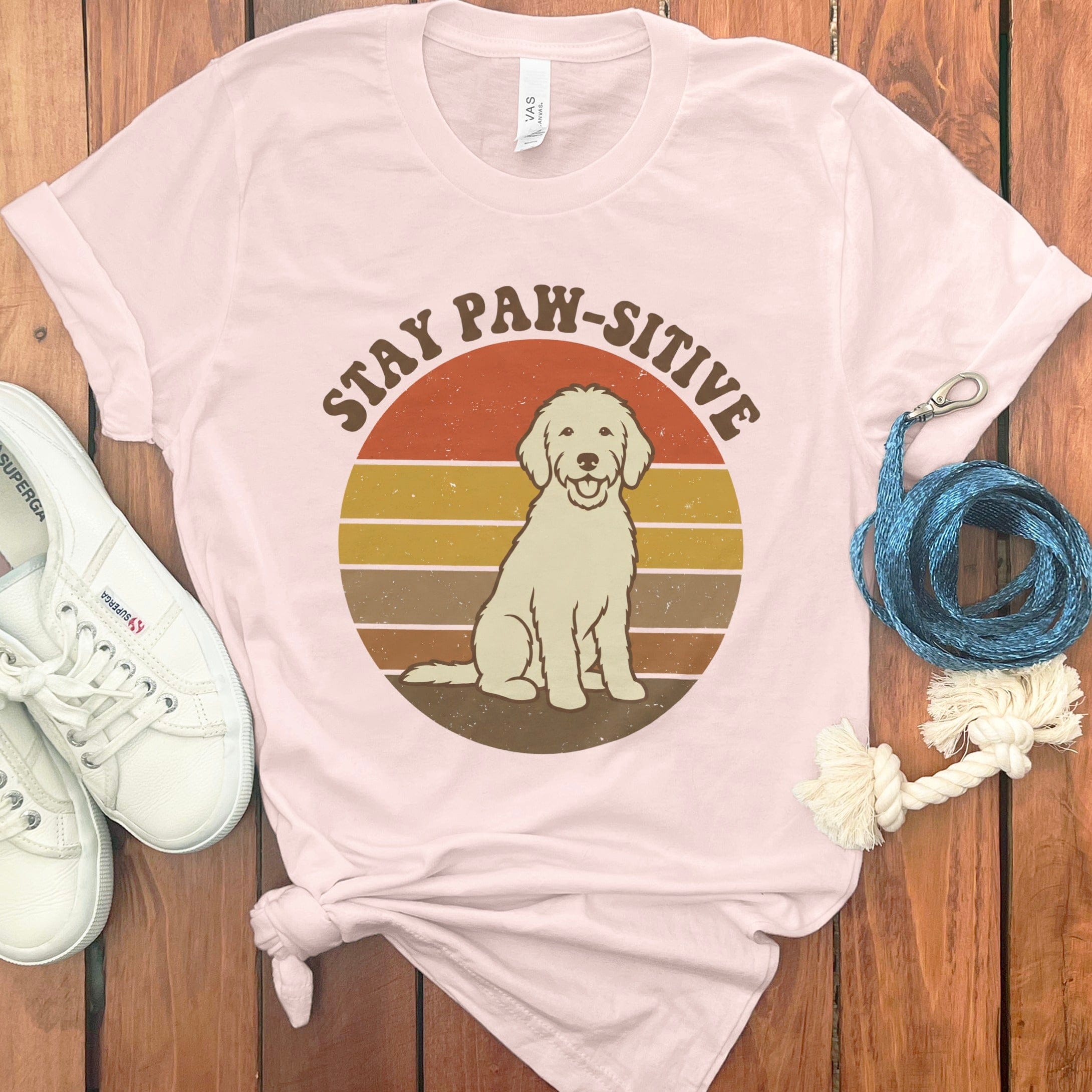 Stay Paw-Sitive T-Shirt in Soft Pink / S by Puppy Jo