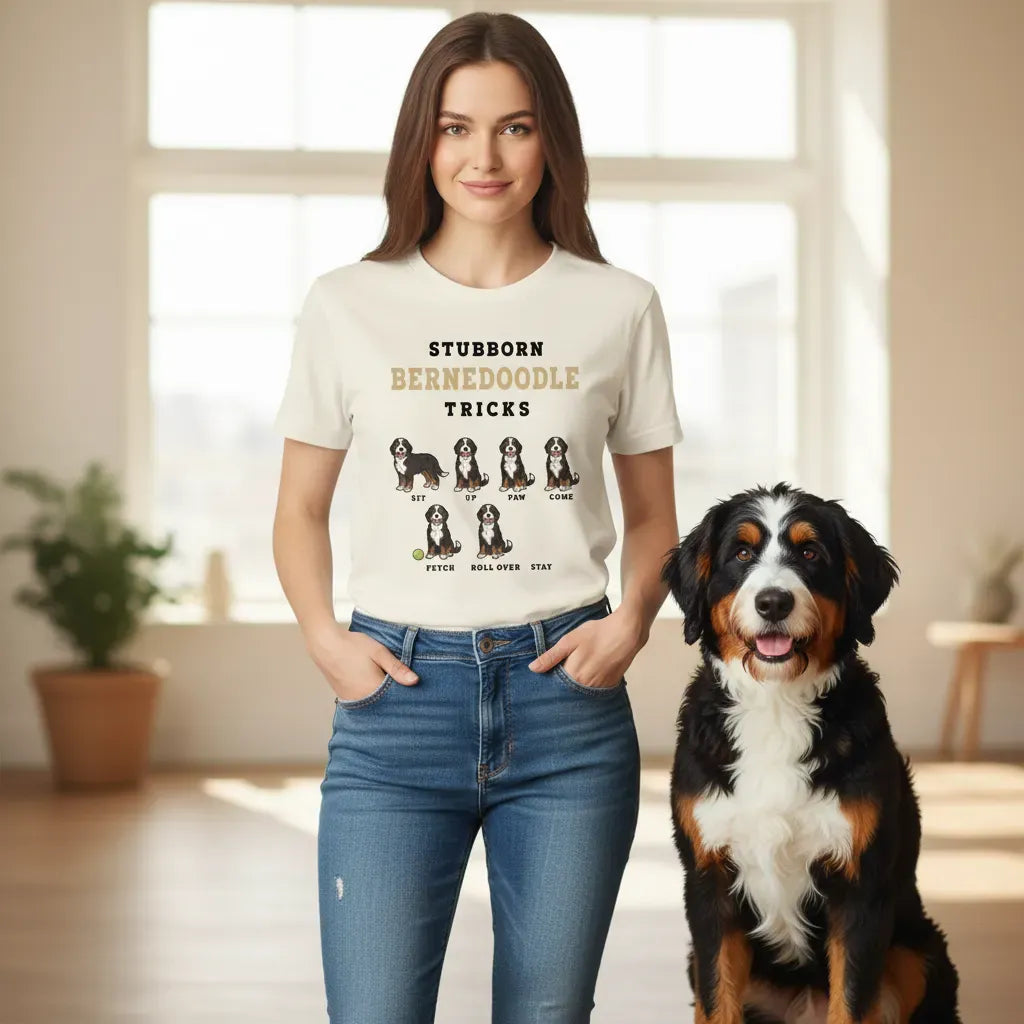 Stubborn Bernedoodle T-Shirt in by Puppy Jo