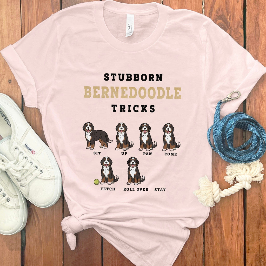 Stubborn Bernedoodle T-Shirt in Soft Pink / M by Puppy Jo