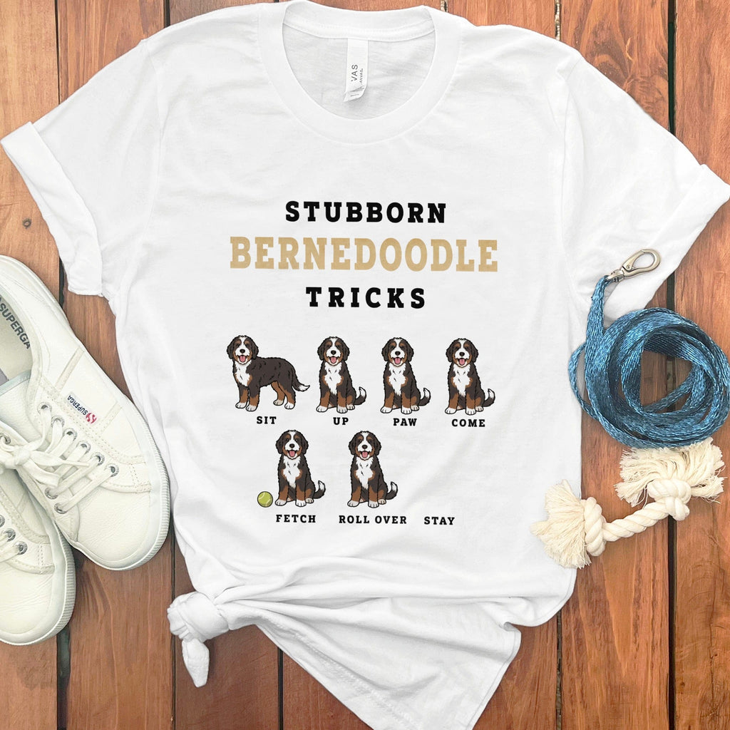 Stubborn Bernedoodle T-Shirt in White / M by Puppy Jo