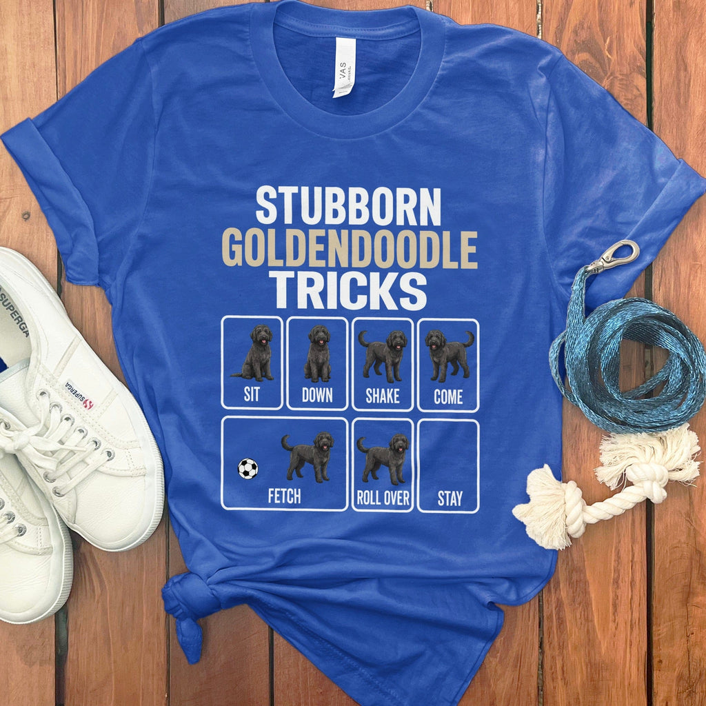 Stubborn Black Goldendoodle T-Shirt in True Royal / M by Puppy Jo