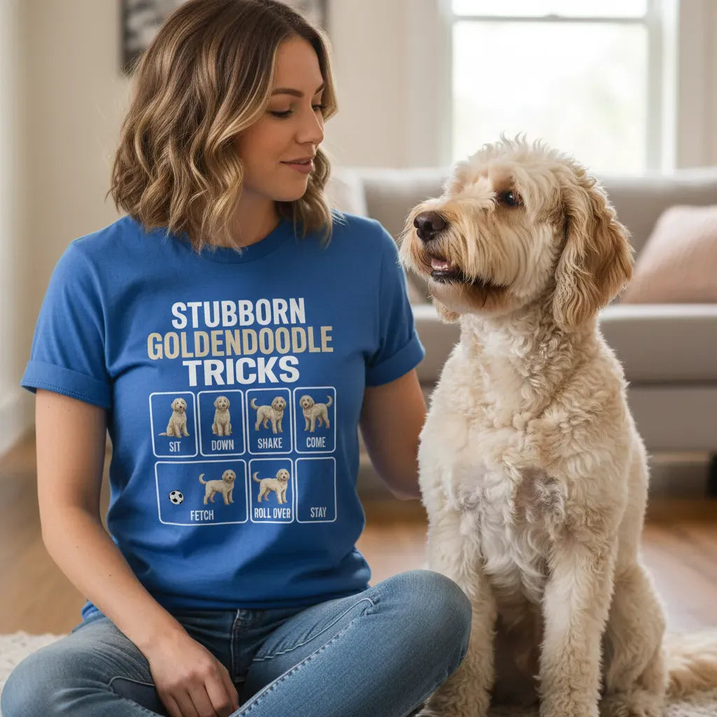 Stubborn Cream Goldendoodle T-Shirt in by Puppy Jo