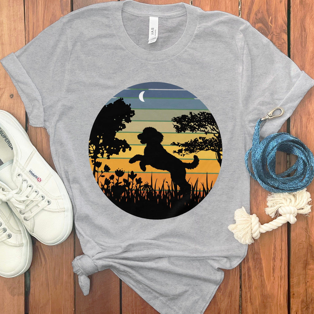 Sunset Doodle T-Shirt in Athletic Heather / S by Puppy Jo