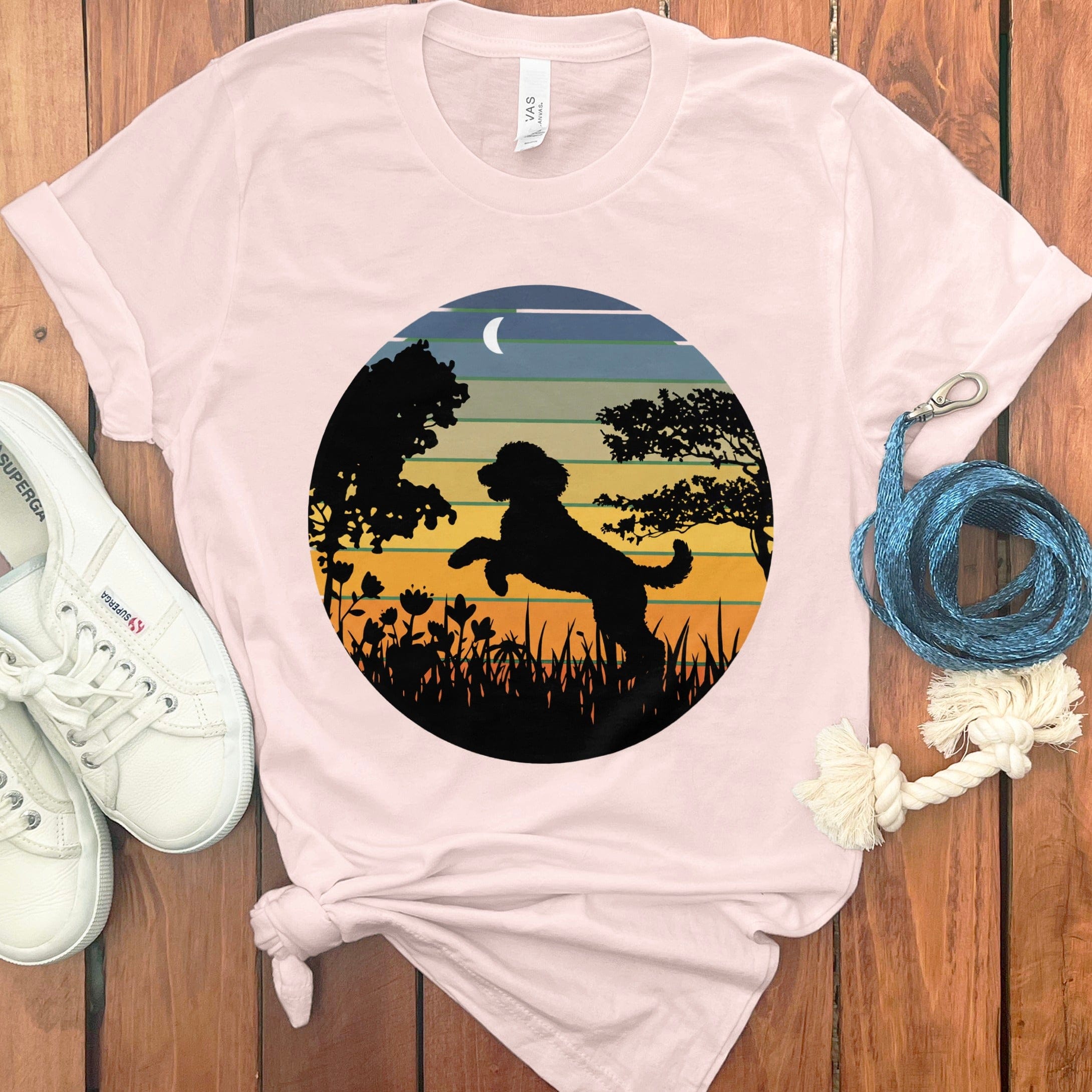 Sunset Doodle T-Shirt in Soft Pink / S by Puppy Jo