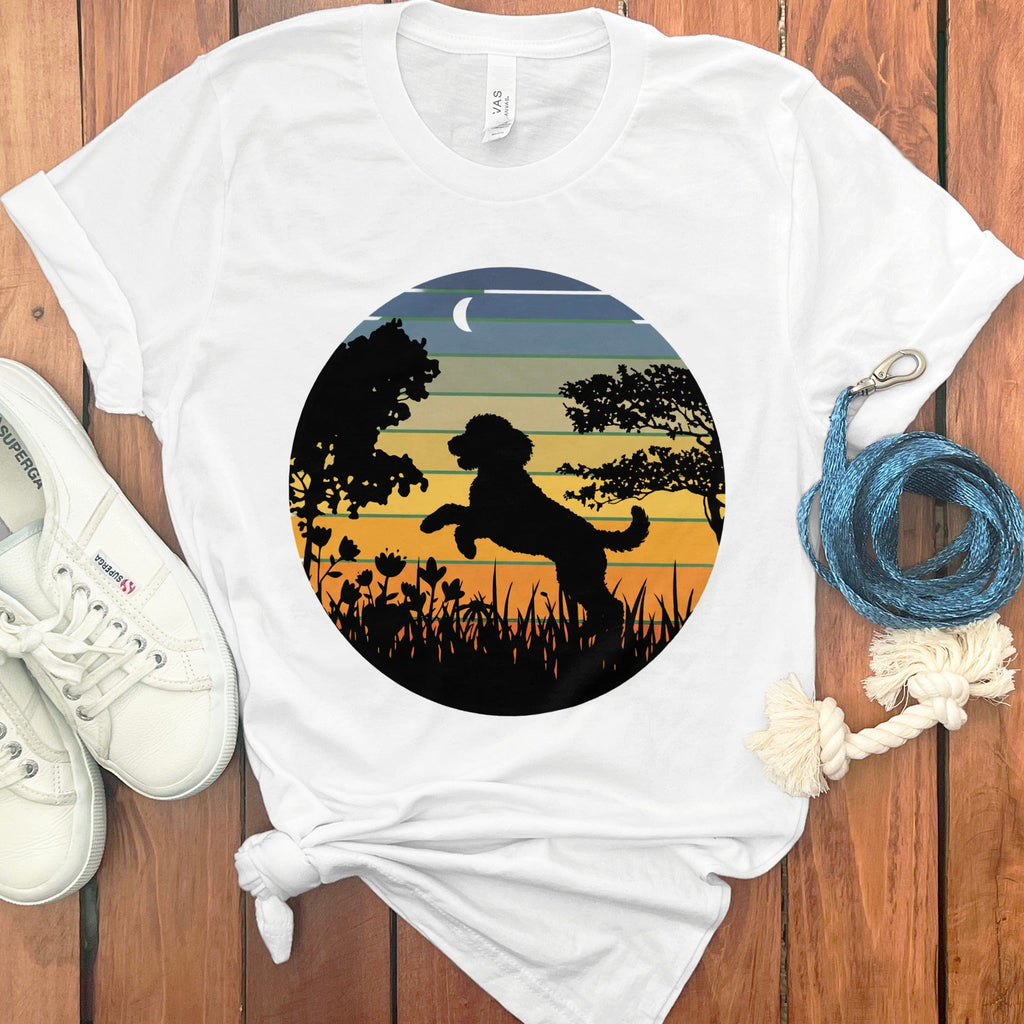 Sunset Doodle T-Shirt in White / S by Puppy Jo