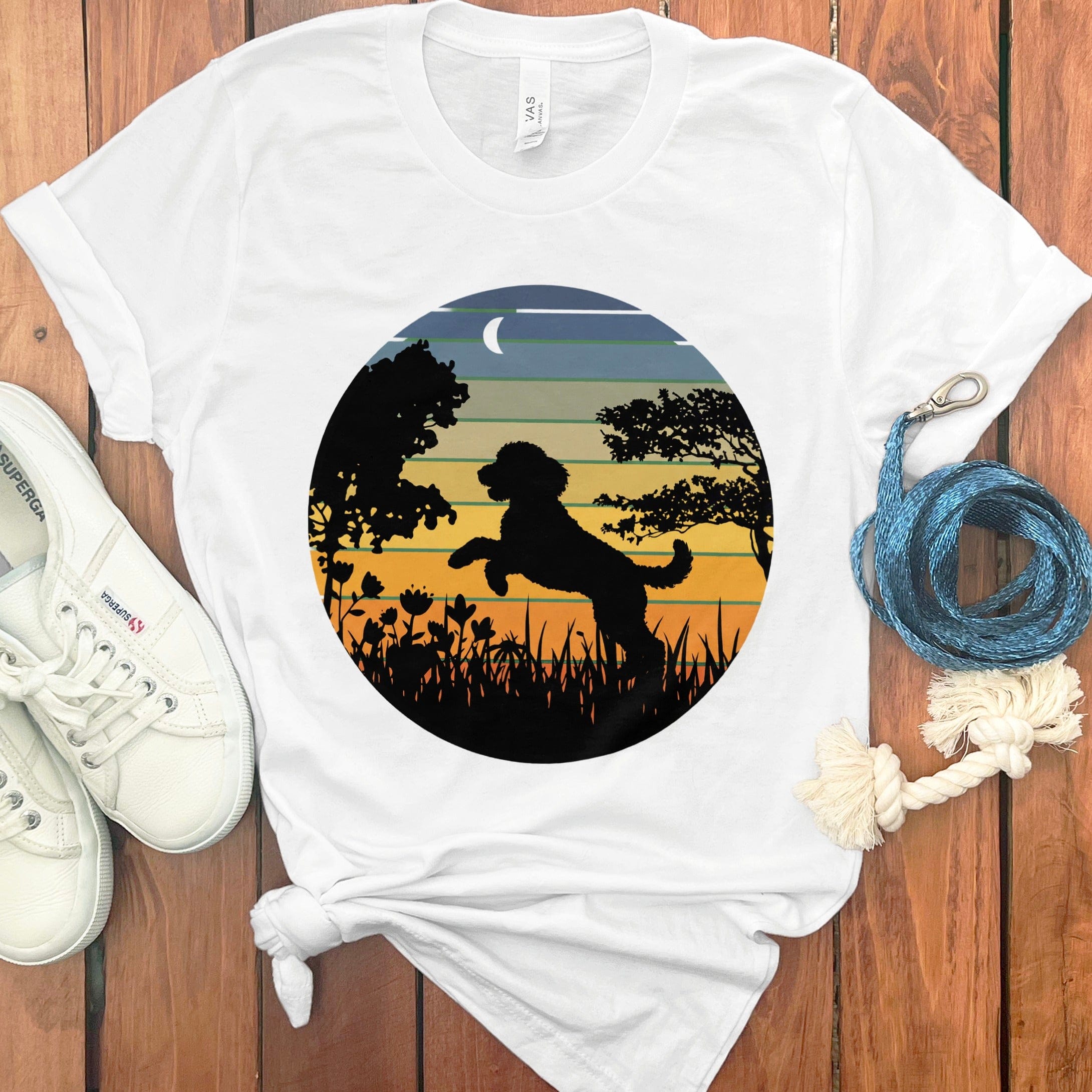 Sunset Doodle T-Shirt in White / S by Puppy Jo