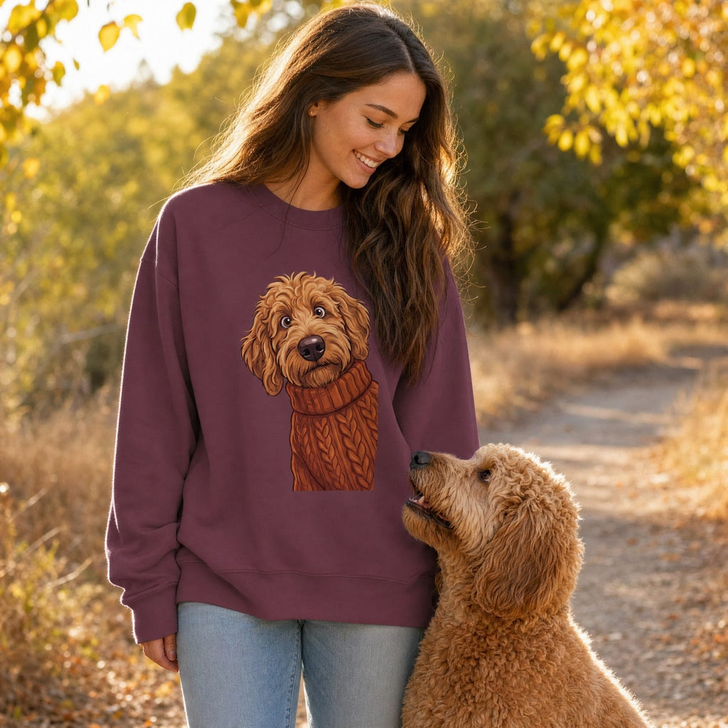 Sweater Weather Apricot Goldendoodle Sweatshirt in by Puppy Jo