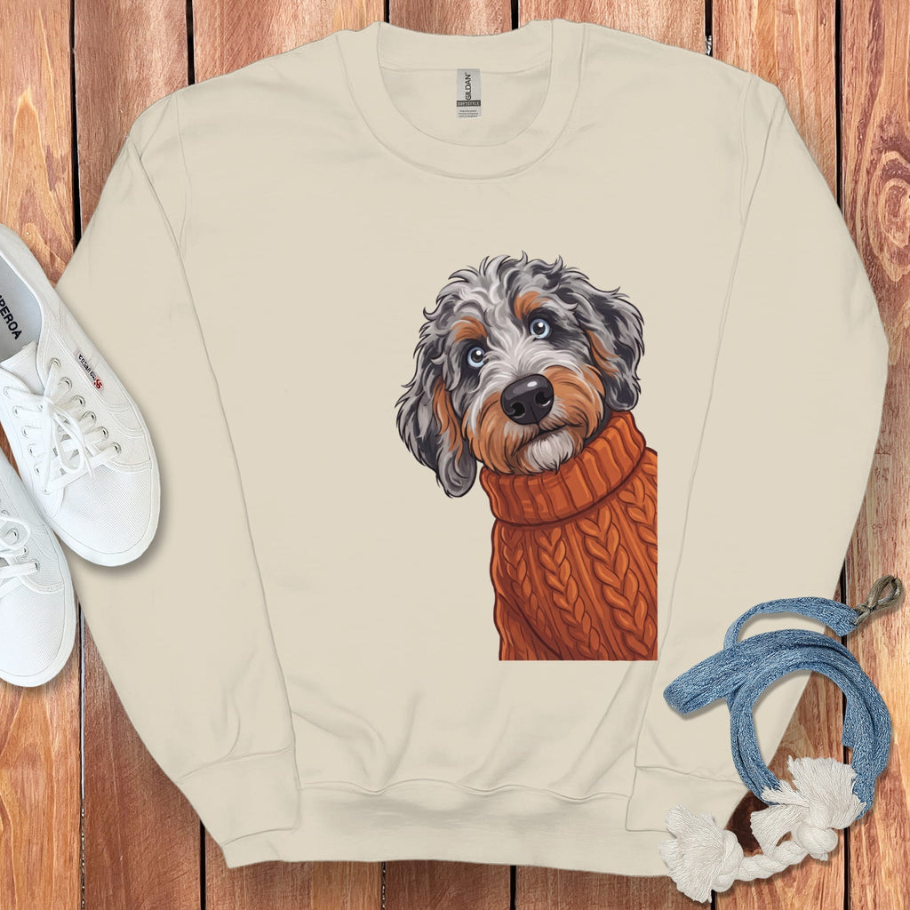 Sweater Weather Aussiedoodle Sweatshirt in Sand / S by Puppy Jo
