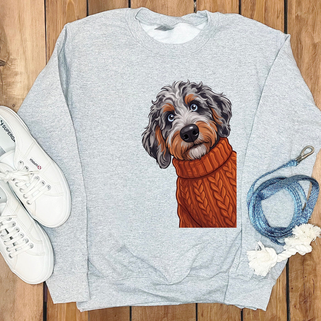 Sweater Weather Aussiedoodle Sweatshirt in Sport Grey / S by Puppy Jo