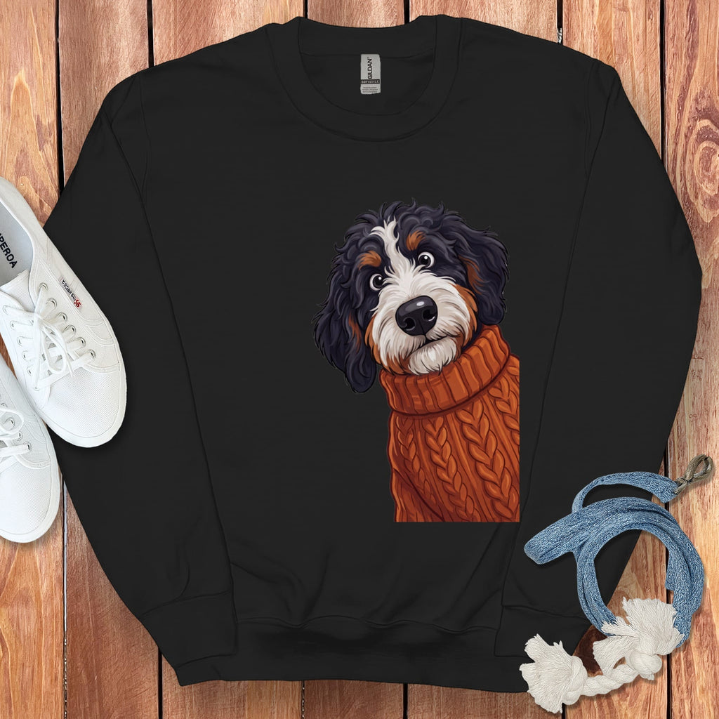 Sweater Weather Bernedoodle Sweatshirt in Black / S by Puppy Jo