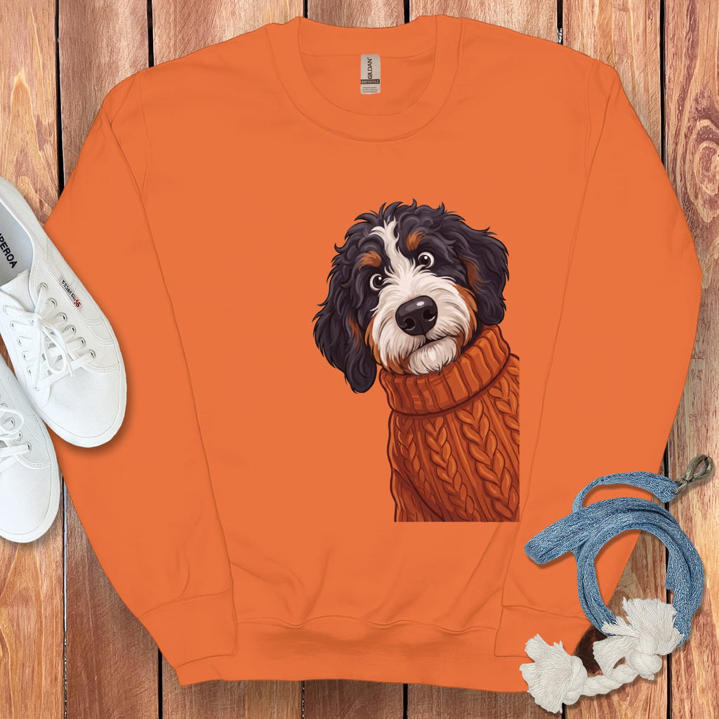 Sweater Weather Bernedoodle Sweatshirt in Orange / M by Puppy Jo