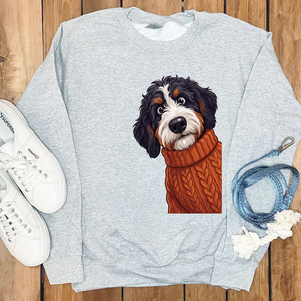 Sweater Weather Bernedoodle Sweatshirt in Sport Grey / S by Puppy Jo