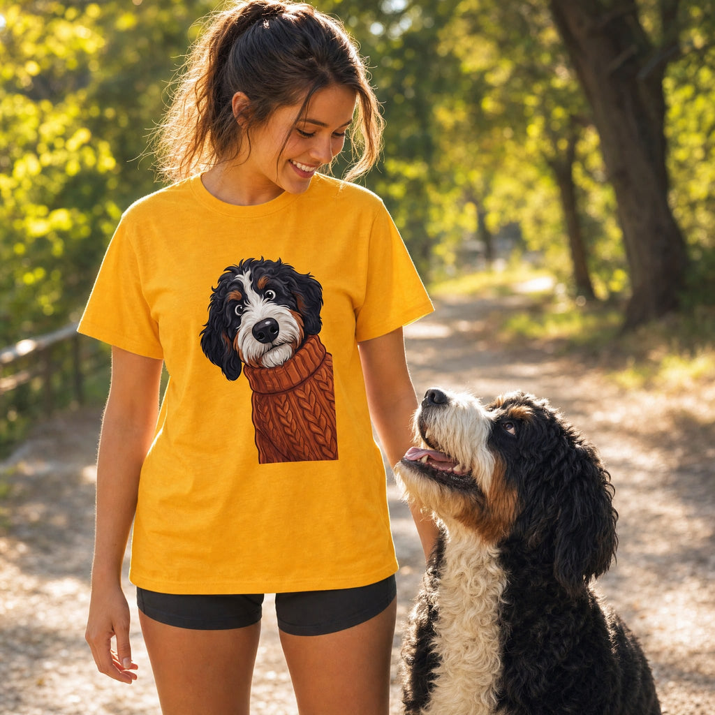 Sweater Weather Bernedoodle T-Shirt in by Puppy Jo