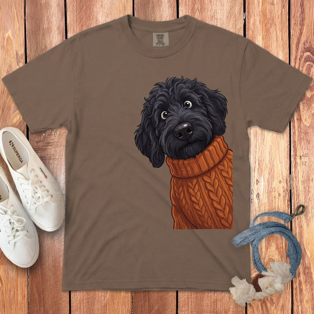 Sweater Weather Black Goldendoodle Signature T-Shirt in Espresso / S / T-Shirts by Puppy Jo