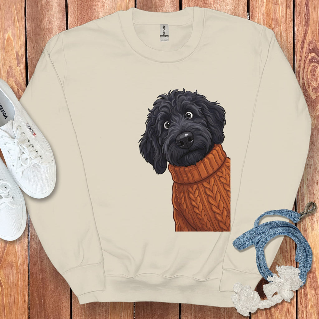 Sweater Weather Black Goldendoodle Sweatshirt in Sand / S by Puppy Jo