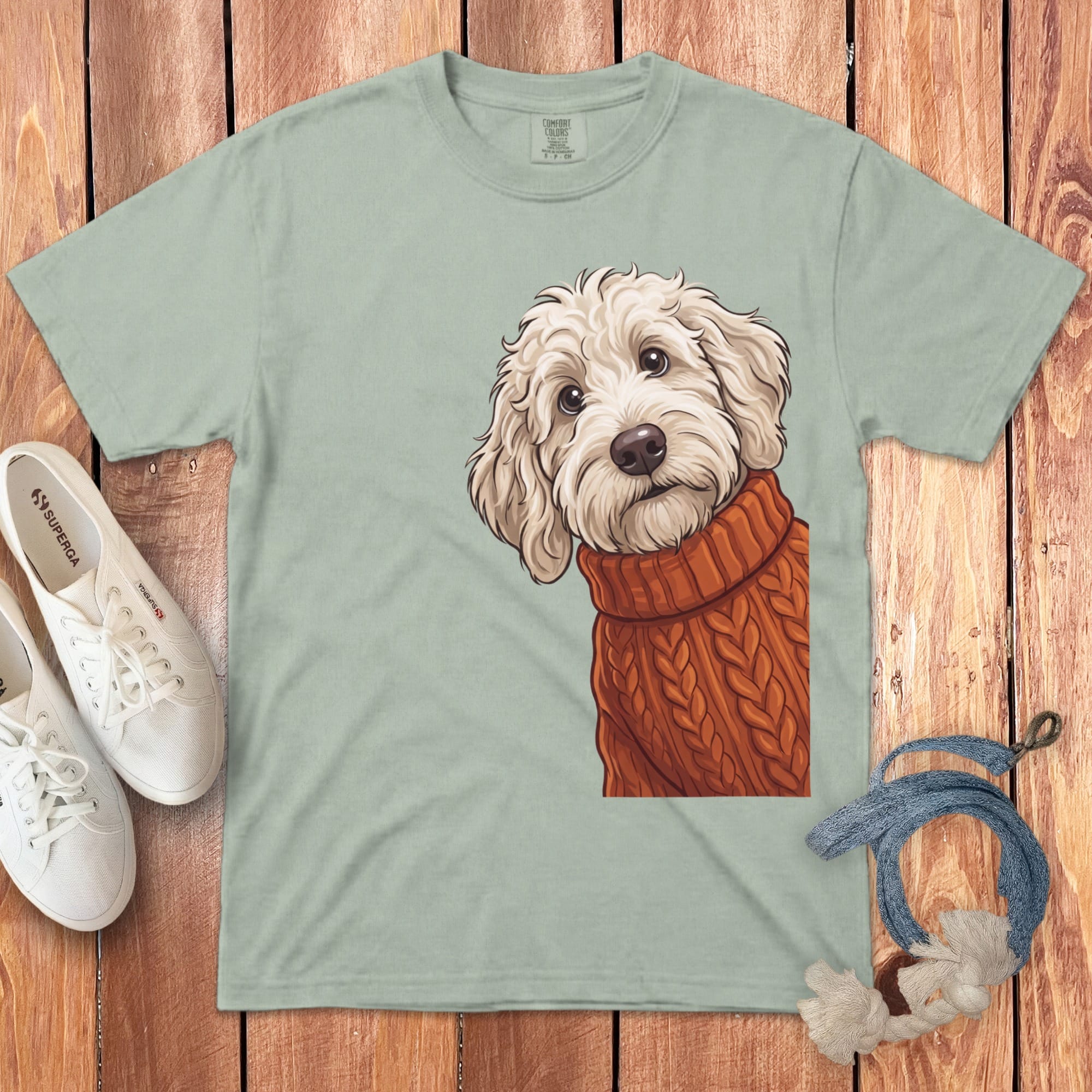 Sweater Weather Maltipoo Signature T-Shirt in Bay / S / T-Shirts by Puppy Jo