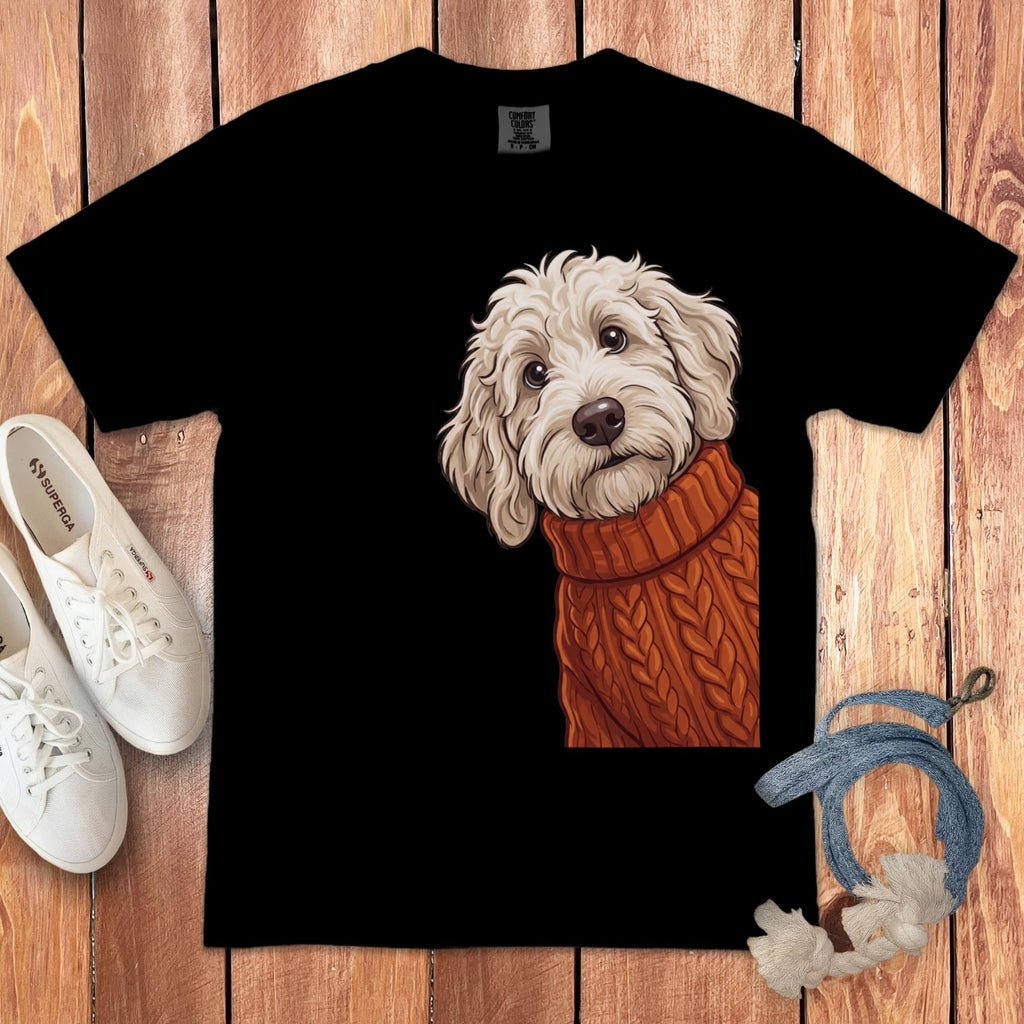 Sweater Weather Maltipoo Signature T-Shirt in Black / S / T-Shirts by Puppy Jo