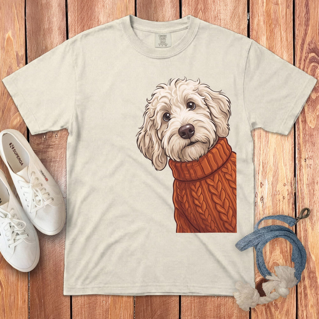 Sweater Weather Maltipoo Signature T-Shirt in Ivory / S / T-Shirts by Puppy Jo