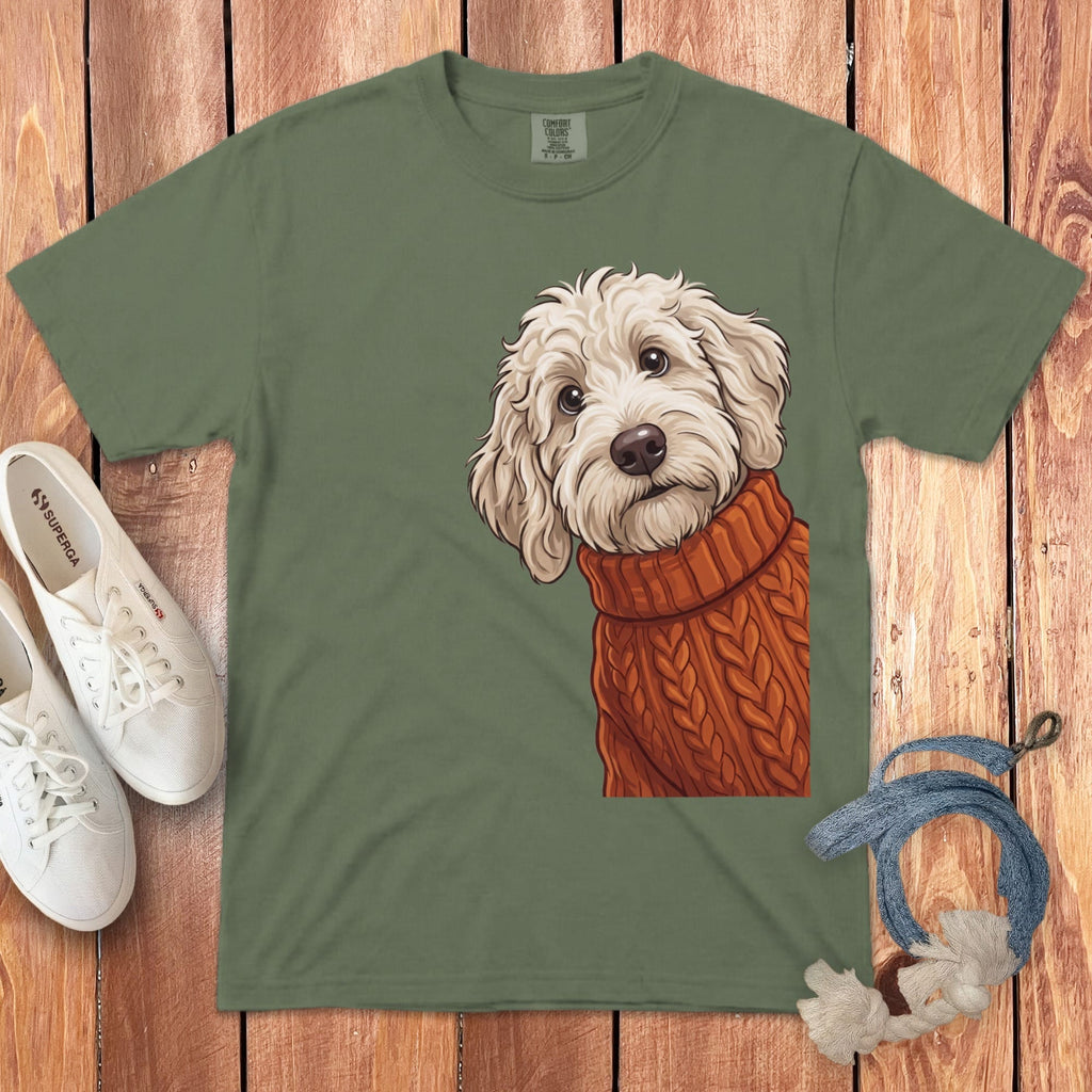 Sweater Weather Maltipoo Signature T-Shirt in Moss / S / T-Shirts by Puppy Jo