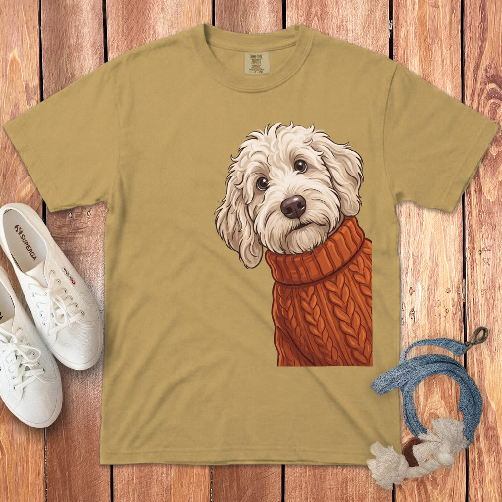 Sweater Weather Maltipoo Signature T-Shirt in Mustard / S / T-Shirts by Puppy Jo