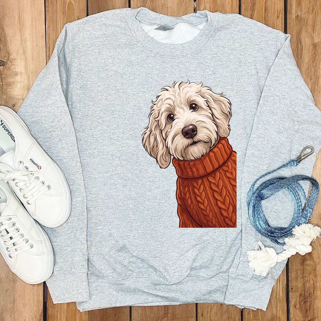 Sweater Weather Maltipoo Sweatshirt in Sport Grey / S by Puppy Jo