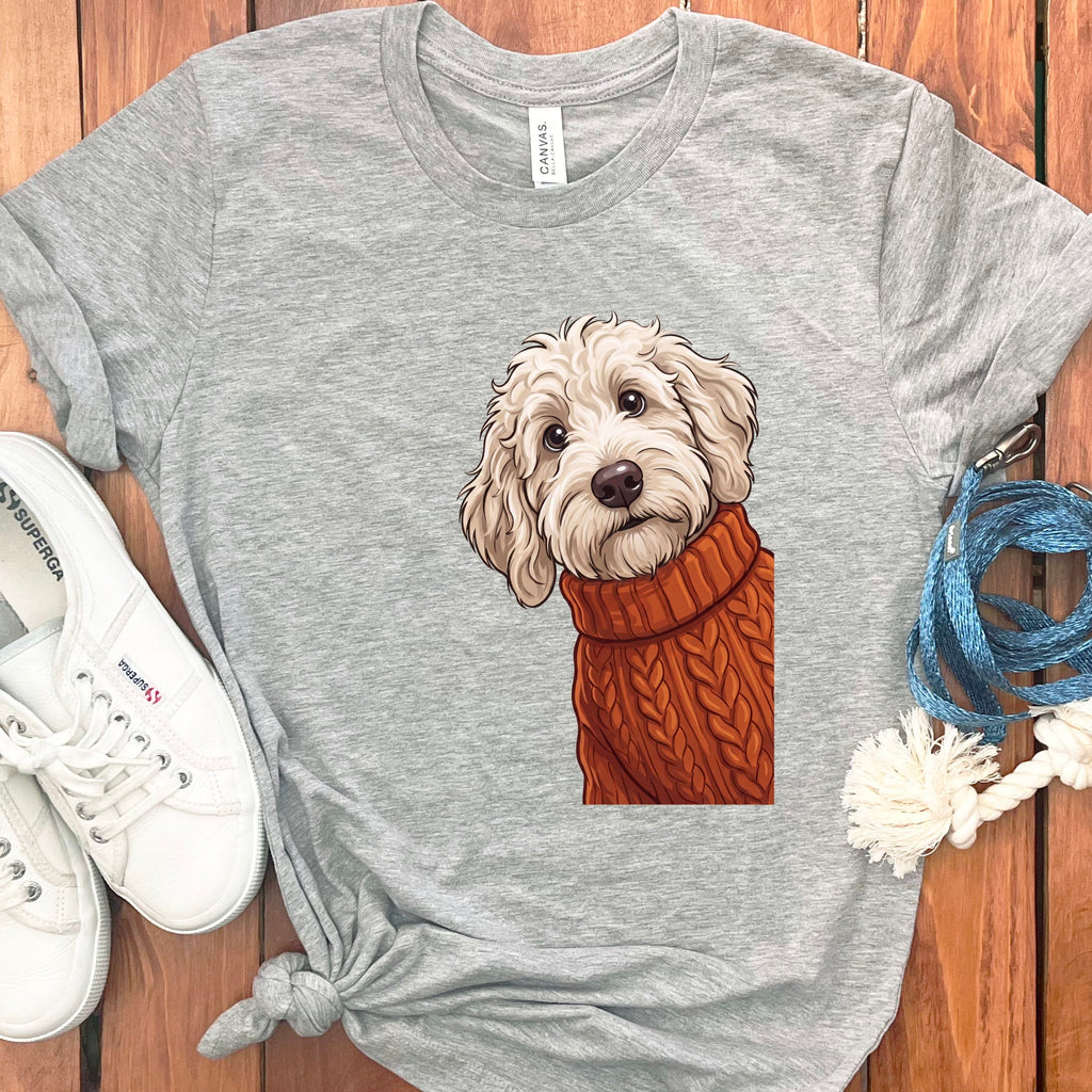 Sweater Weather Maltipoo T-Shirt in Athletic Heather / S by Puppy Jo