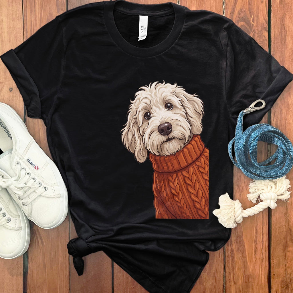 Sweater Weather Maltipoo T-Shirt in Black / S by Puppy Jo
