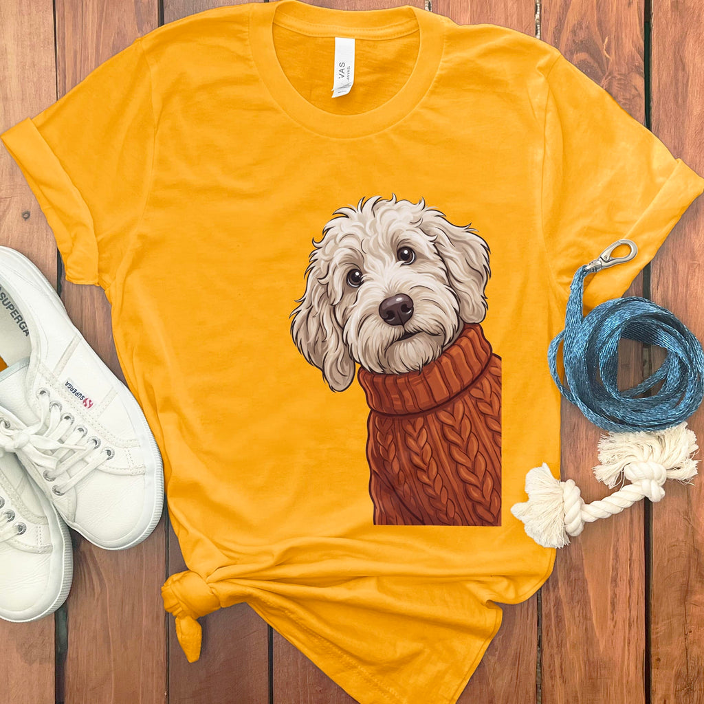 Sweater Weather Maltipoo T-Shirt in Gold / S by Puppy Jo
