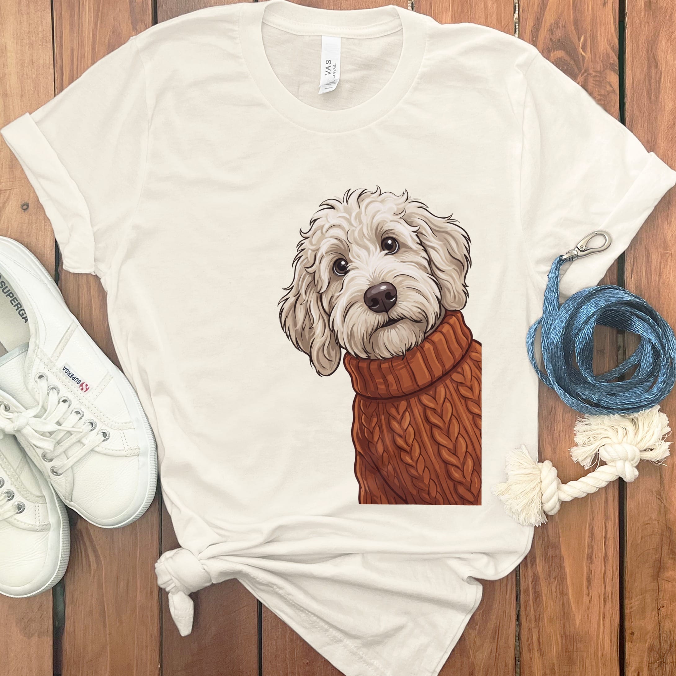 Sweater Weather Maltipoo T-Shirt in Natural / S by Puppy Jo