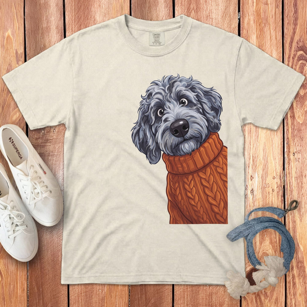 Sweater Weather Merle Goldendoodle Signature T-Shirt in Ivory / S / T-Shirts by Puppy Jo