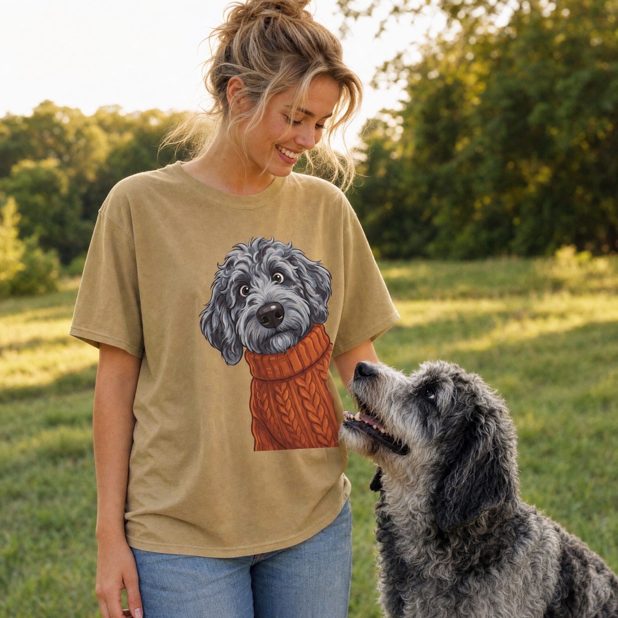 Sweater Weather Merle Goldendoodle Signature T-Shirt in by Puppy Jo