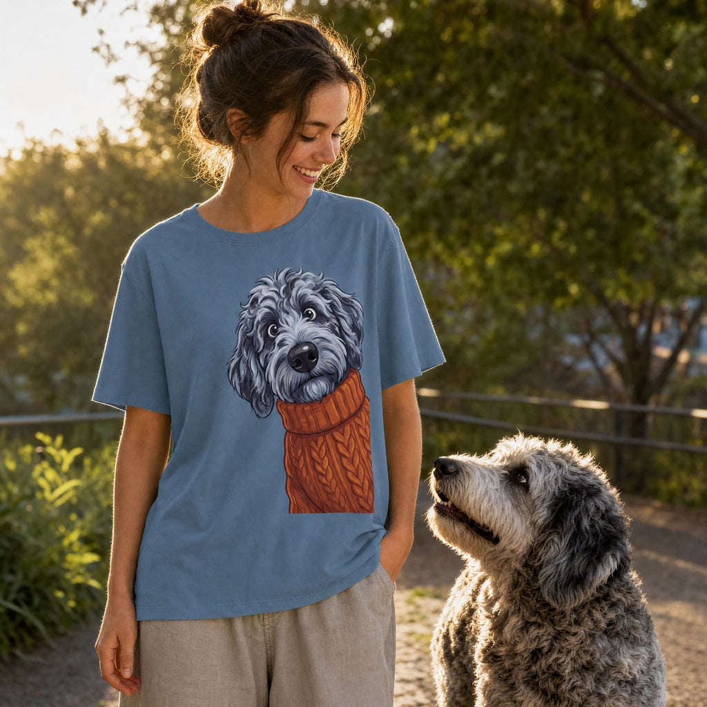 Sweater Weather Merle Goldendoodle Signature T-Shirt in by Puppy Jo