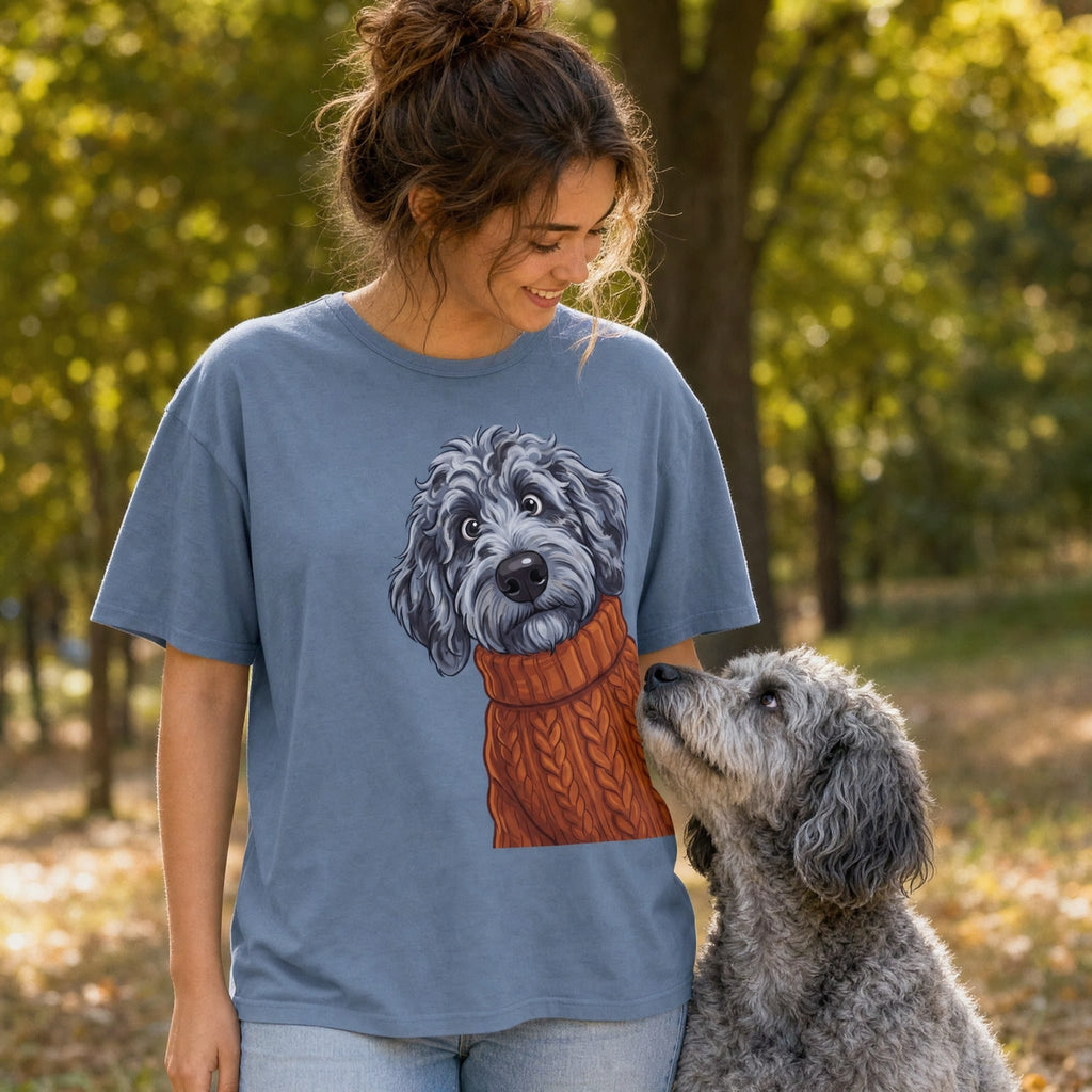 Sweater Weather Merle Goldendoodle Signature T-Shirt in by Puppy Jo
