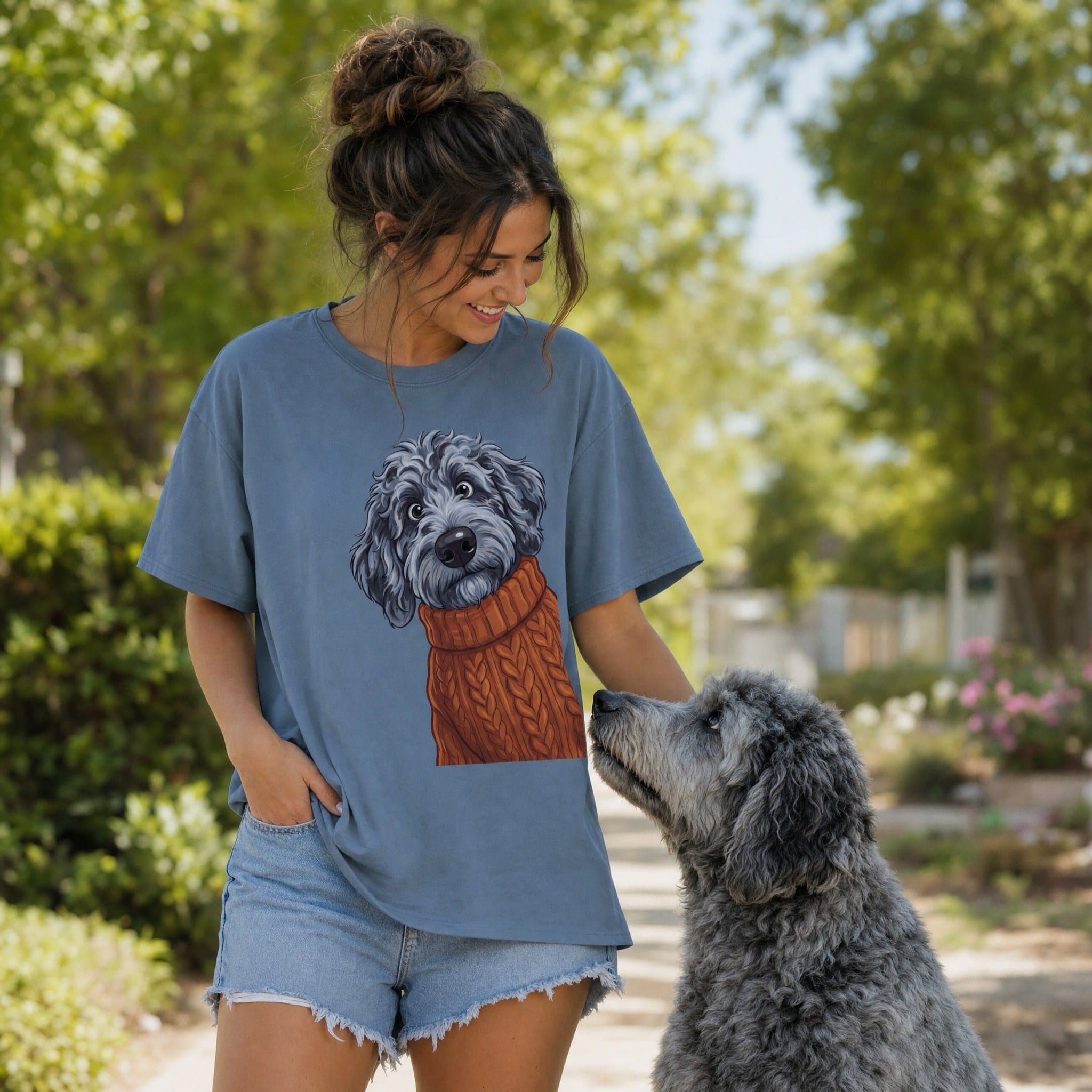 Sweater Weather Merle Goldendoodle Signature T-Shirt in by Puppy Jo