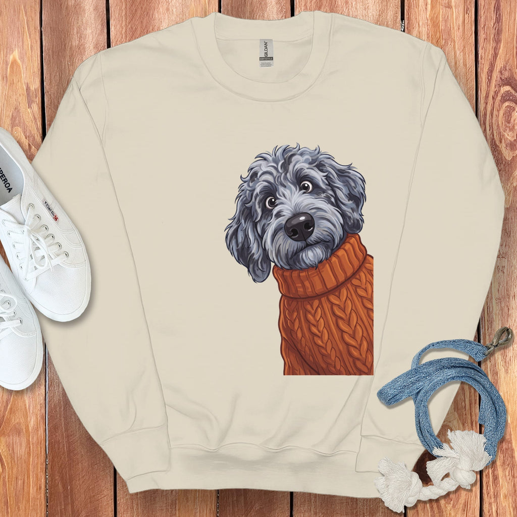 Sweater Weather Merle Goldendoodle Sweatshirt in Sand / S by Puppy Jo
