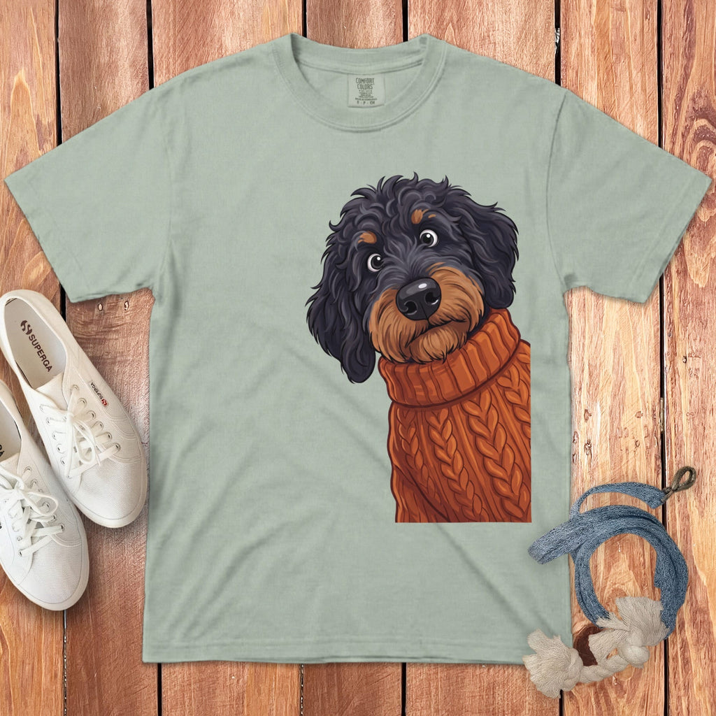 Sweater Weather Phantom Goldendoodle Signature T-Shirt in Bay / S / T-Shirts by Puppy Jo