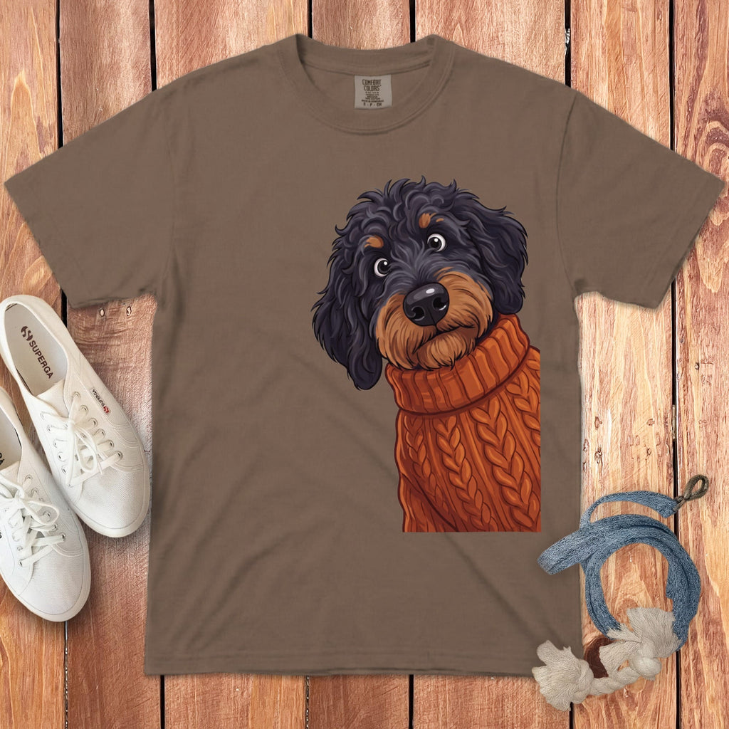 Sweater Weather Phantom Goldendoodle Signature T-Shirt in Espresso / S / T-Shirts by Puppy Jo
