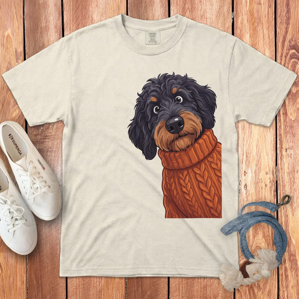 Sweater Weather Phantom Goldendoodle Signature T-Shirt in Ivory / S / T-Shirts by Puppy Jo