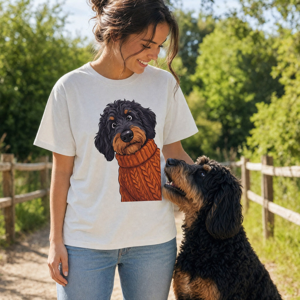 Sweater Weather Phantom Goldendoodle Signature T-Shirt in by Puppy Jo