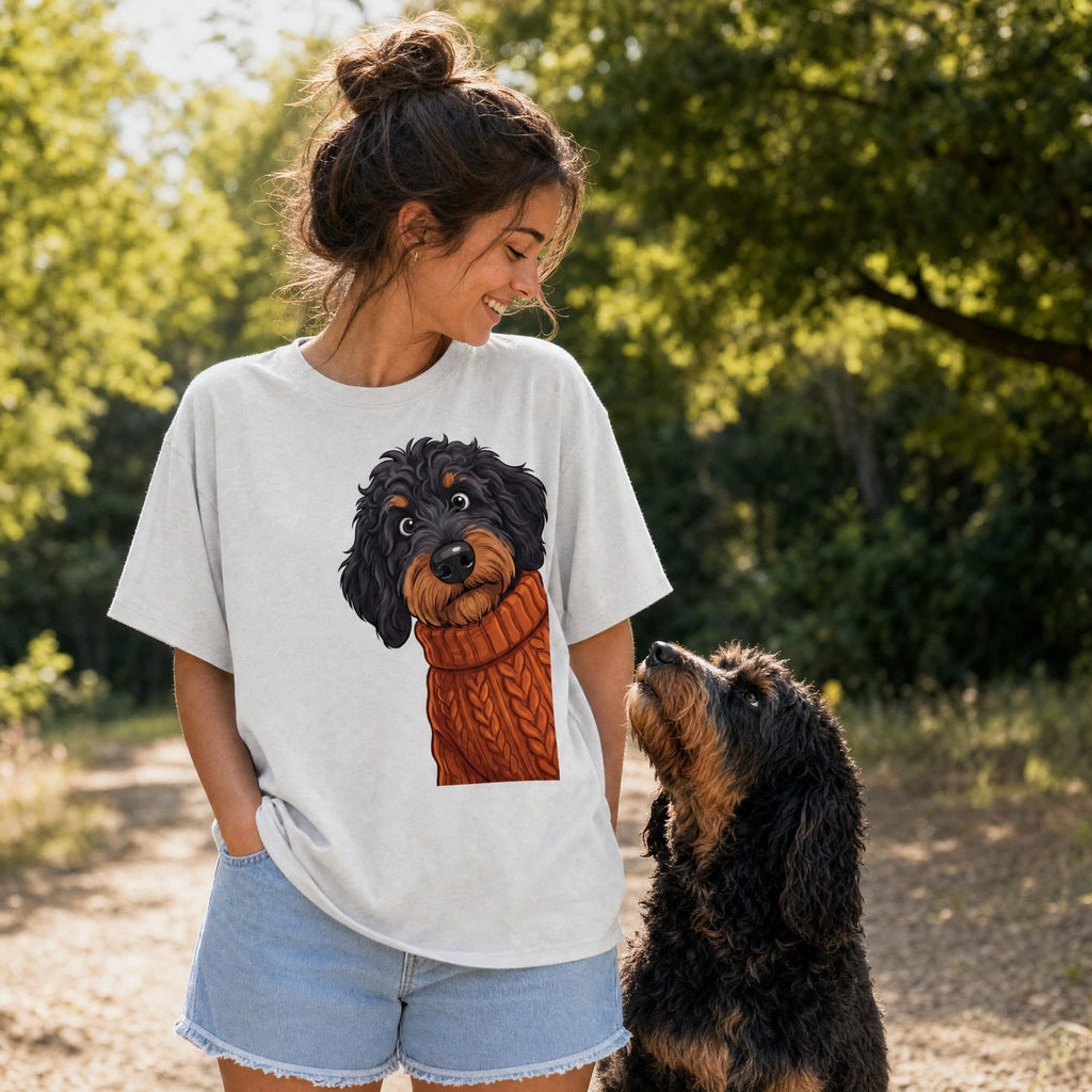 Sweater Weather Phantom Goldendoodle Signature T-Shirt in by Puppy Jo