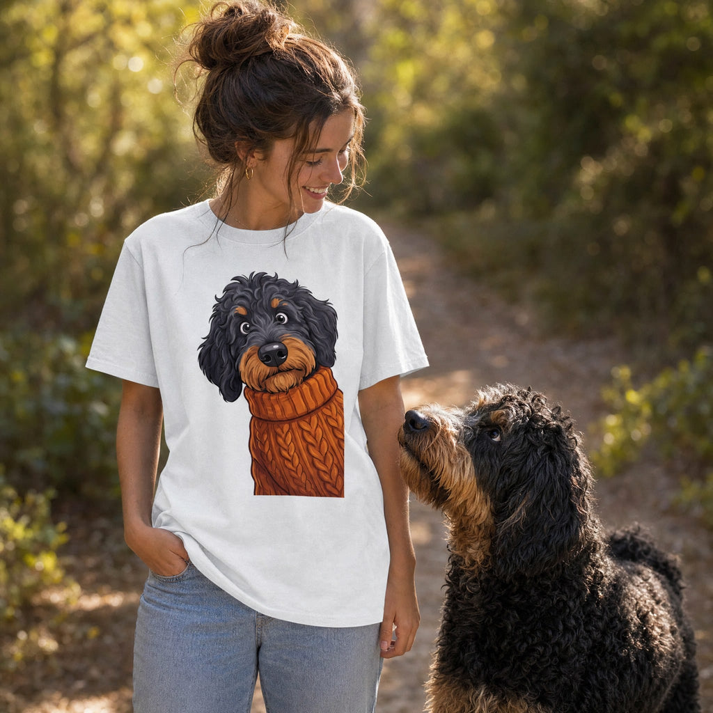 Sweater Weather Phantom Goldendoodle Signature T-Shirt in by Puppy Jo