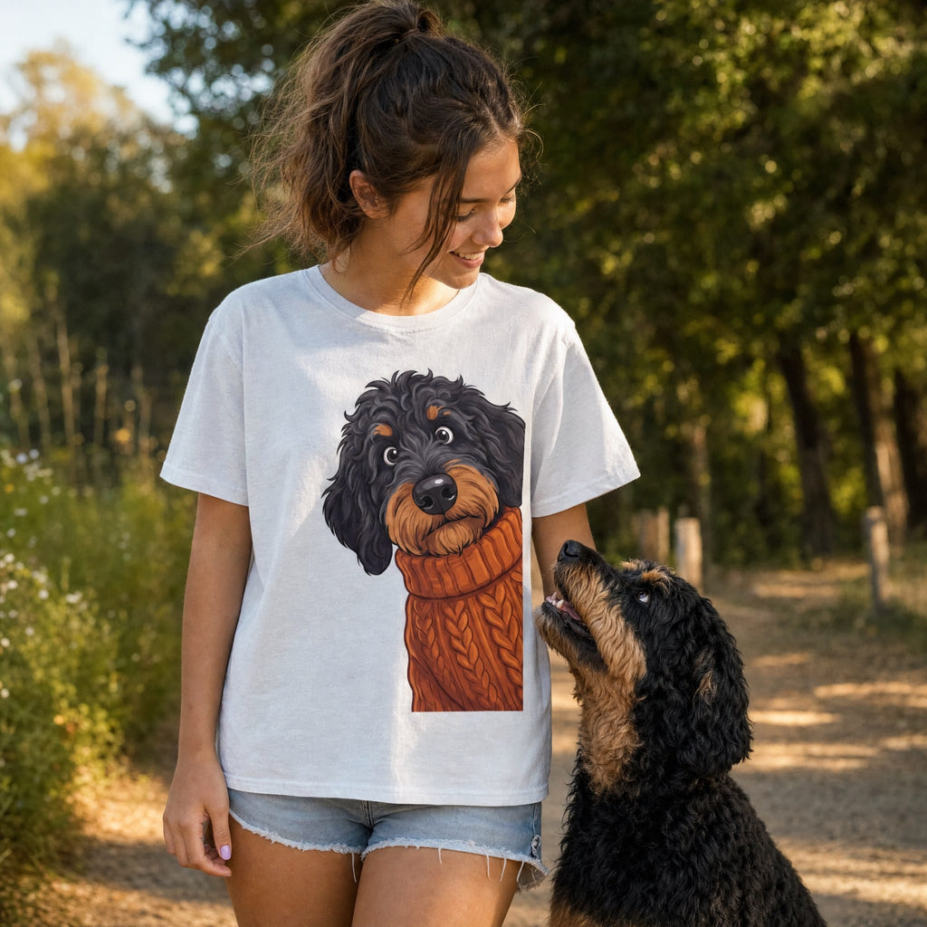 Sweater Weather Phantom Goldendoodle Signature T-Shirt in by Puppy Jo